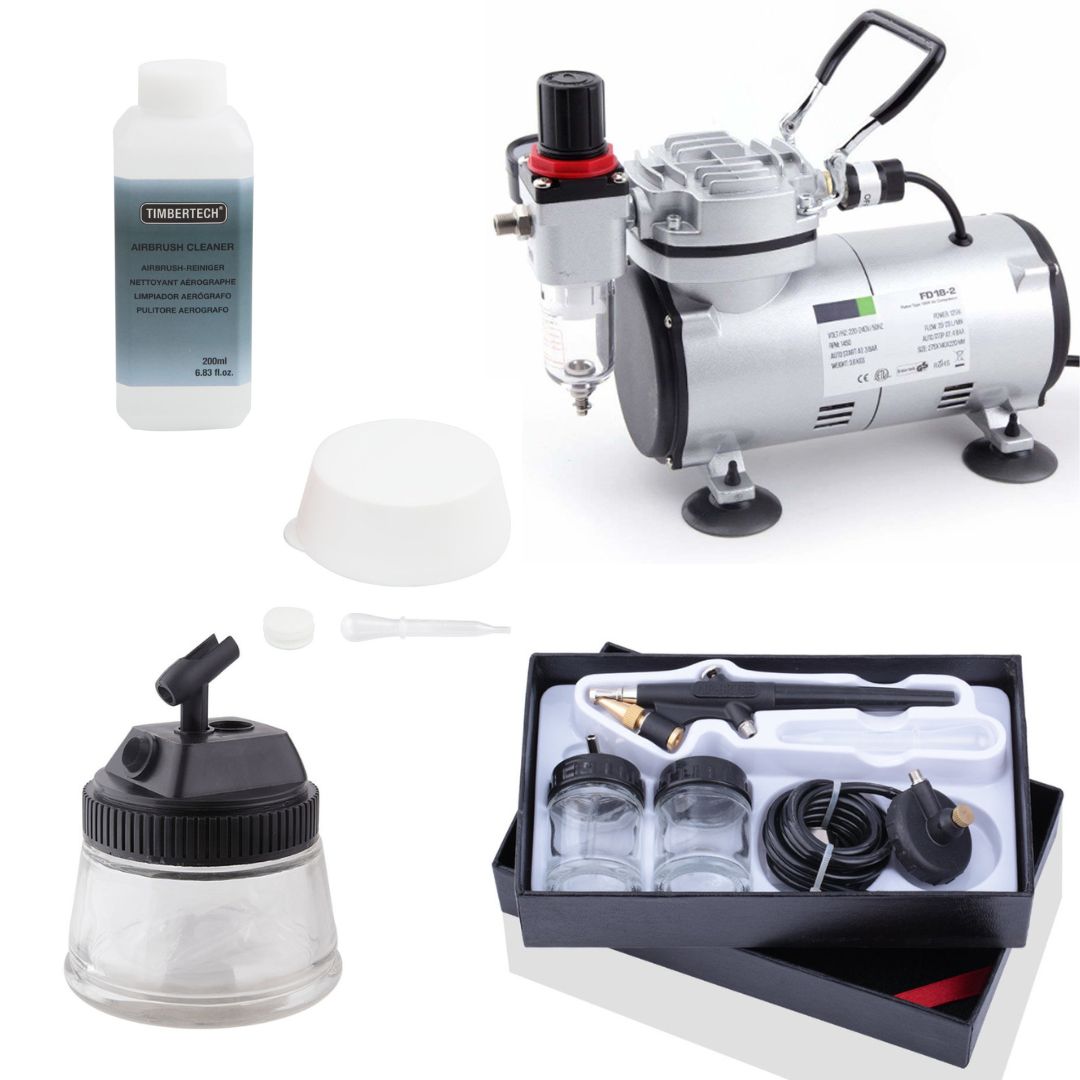Kit aérographe BD-138 + compresseur FD-18-2 + accessoires