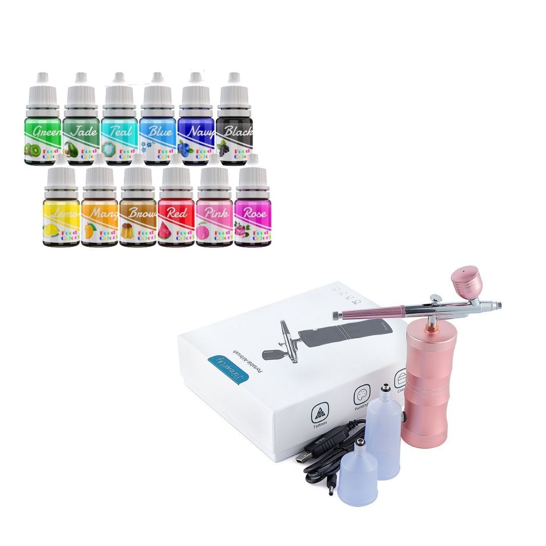 Kit aérographe et mini compresseur pour patissier