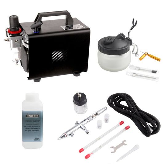 Set aérographe BD-182K et compresseur AS-18A avec accessoires