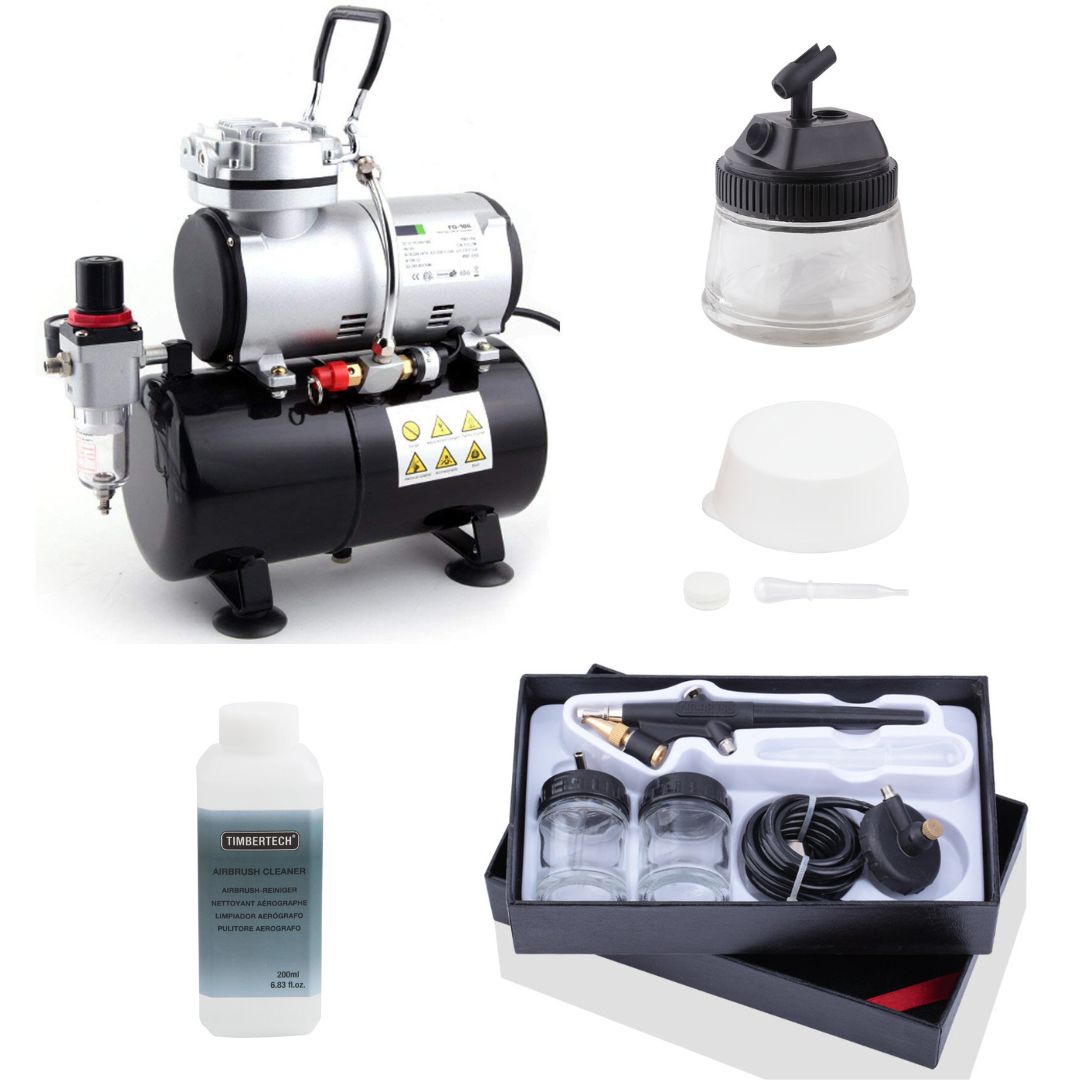 Kit compresseur avec cuve et aérographe simple action pour sous couche pas cher