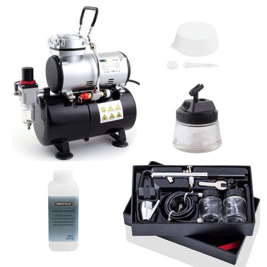 Aérographe succion BD-128 + compresseur AS-186 + accesoires