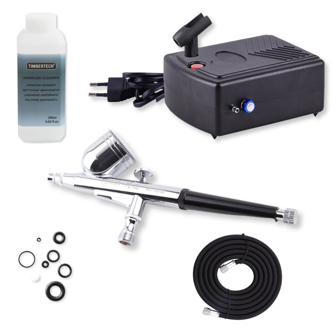 kit aérographe FE-130 avec mini compresseur et nettoyant pour débutants en modélisme