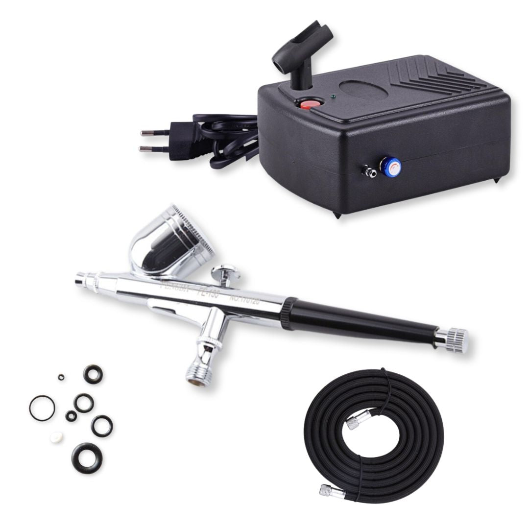 kit aérographe FE-130 avec mini compresseur et nettoyant pour débutants en peinture