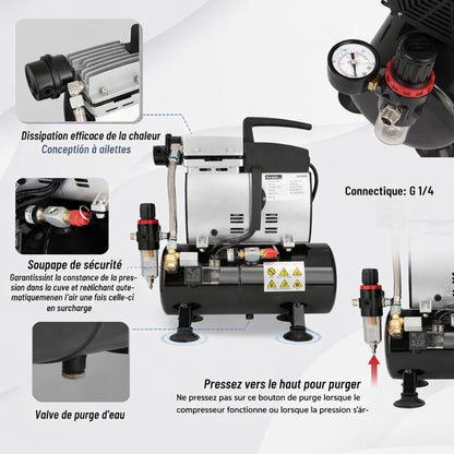 Compresseur à cuve AS-600 puissant pour aérographe