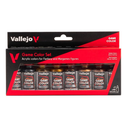 Peinture aérographe métallique Vallejo 8 pots