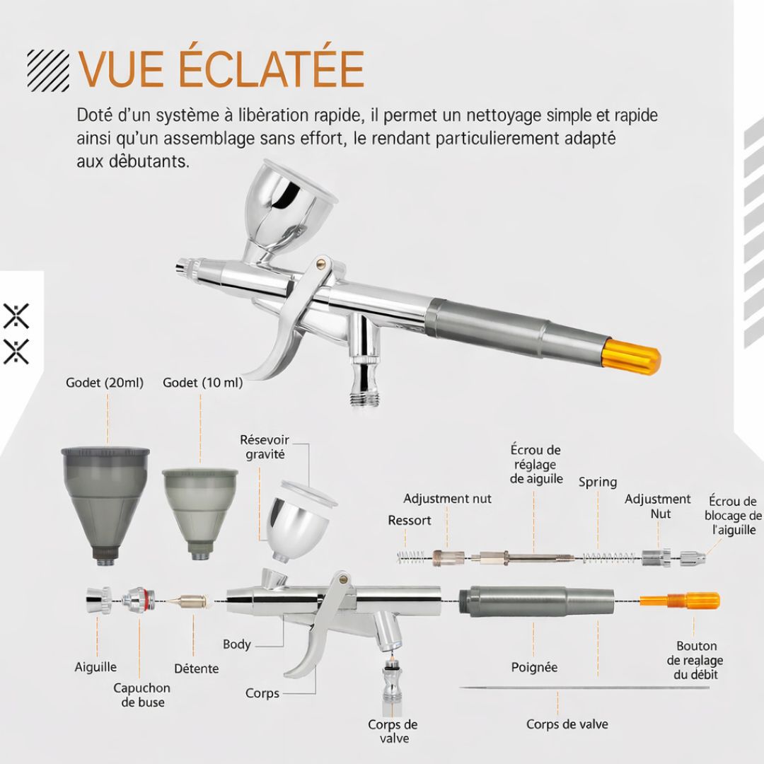 aérographe sans fil compact