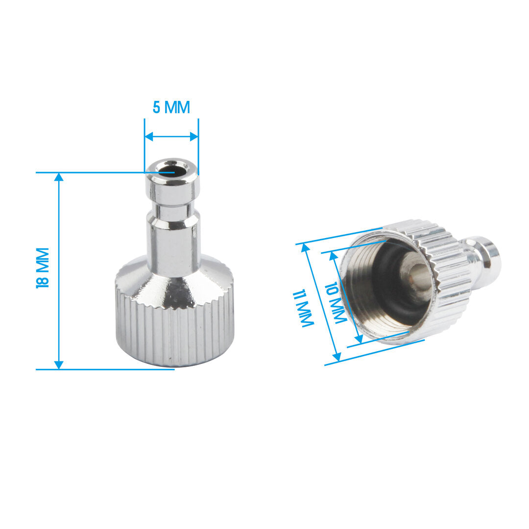 Raccord Rapide Pour Aérographe - 5 Connecteurs 1/8 M-F - Compatible Avec La Plupart Des Aérographes (Master, Pointzero, Etc.)