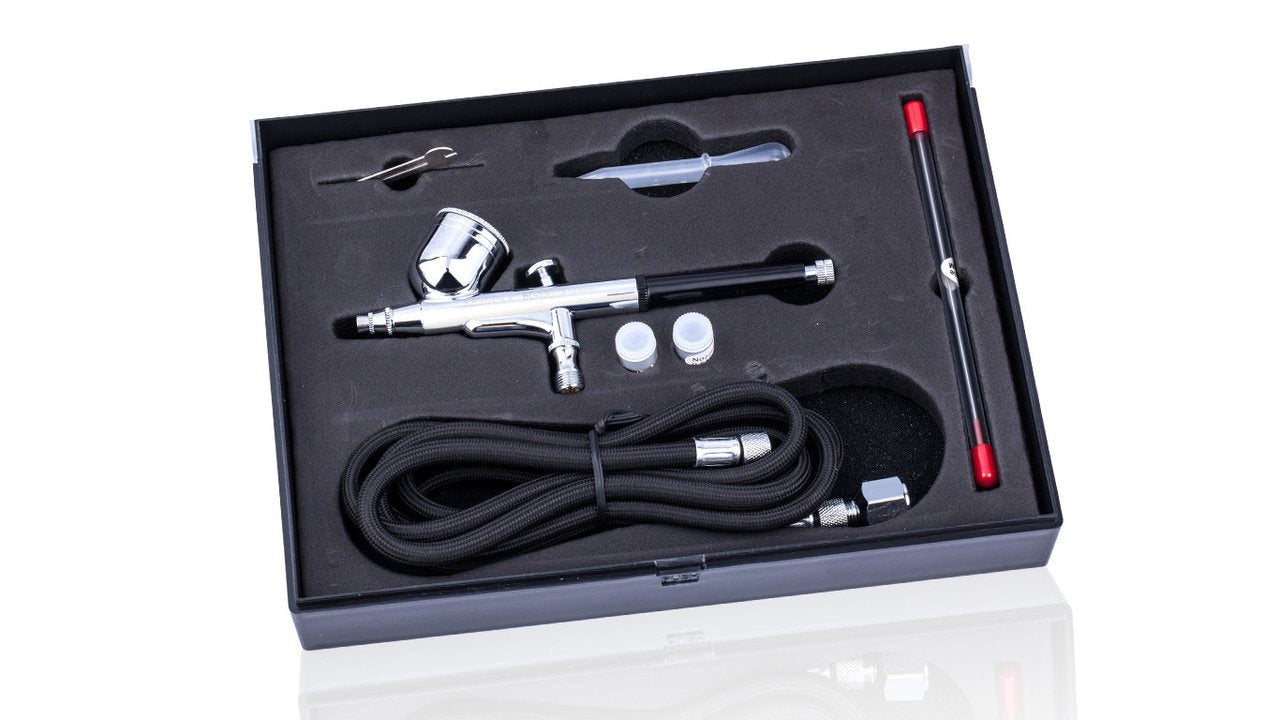kit aérographe bd-130k et compresseur fd-186 avec accessoires pots nettoyage livraison gratuite